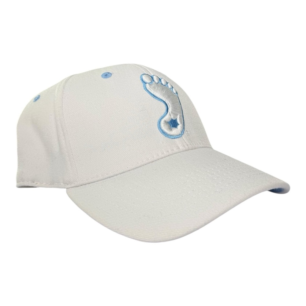 North Carolina Tar Heels UNC Foot Logo White Carolina Blue One Fit Hat Cap